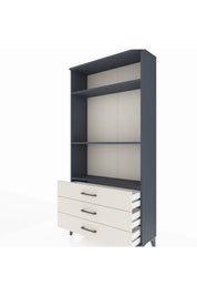 Arges Dolap 3 Raflı 3 Çekmeceli 88x30x182 Antrasit-Aytaşı