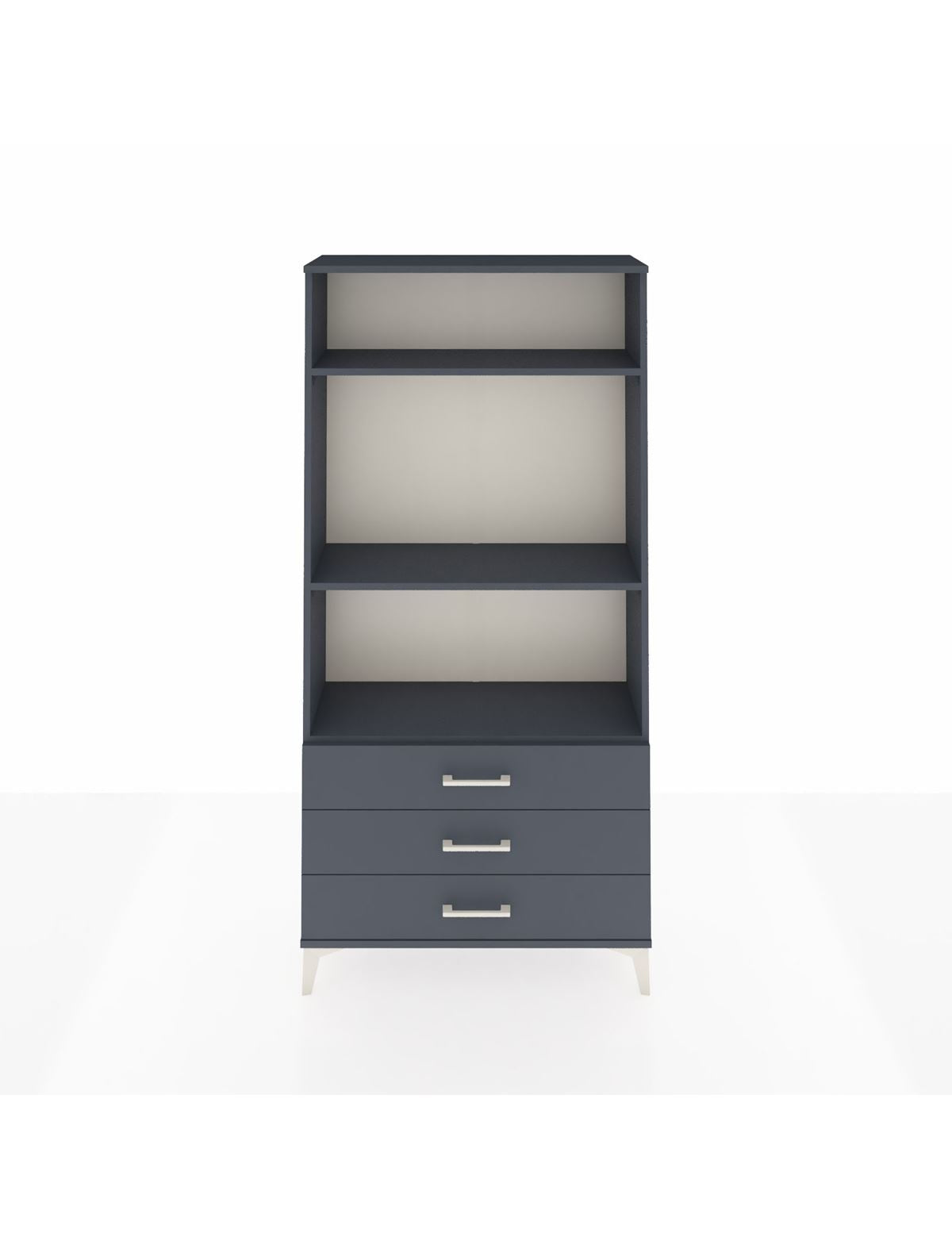 Arges Dolap 3 Raflı 3 Çekmeceli 88x30x182 Antrasit-Antrasit