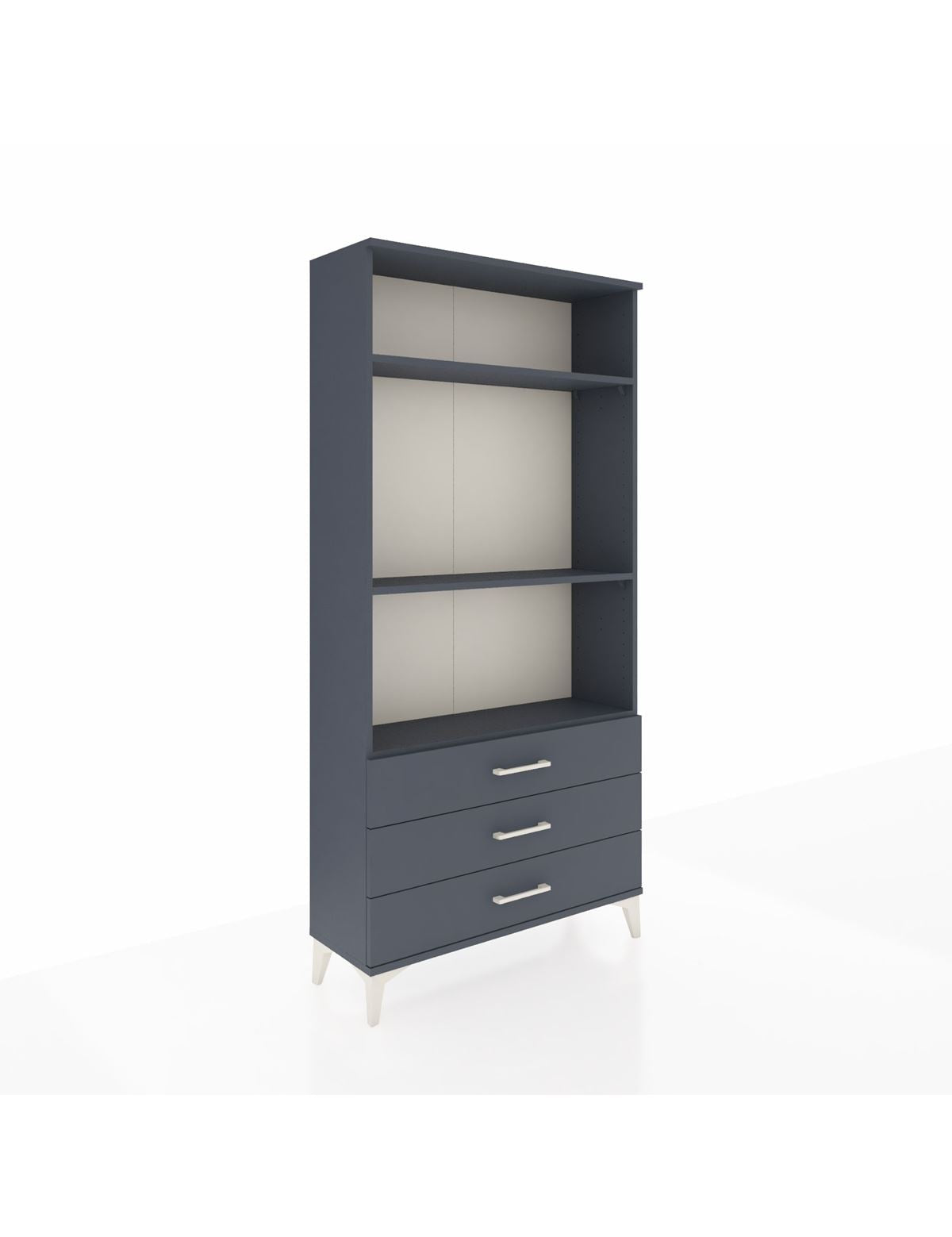 Arges Dolap 3 Raflı 3 Çekmeceli 88x30x182 Antrasit-Antrasit