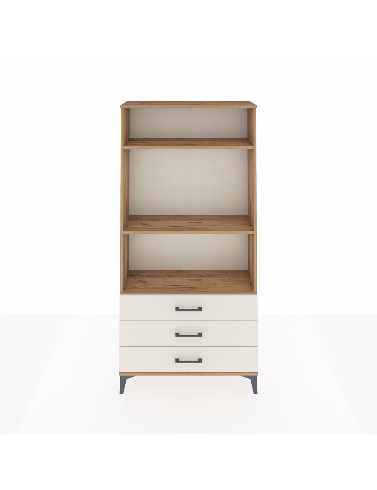 Arges Dolap 3 Raflı 3 Çekmeceli 88x30x182 Çam-Aytaşı