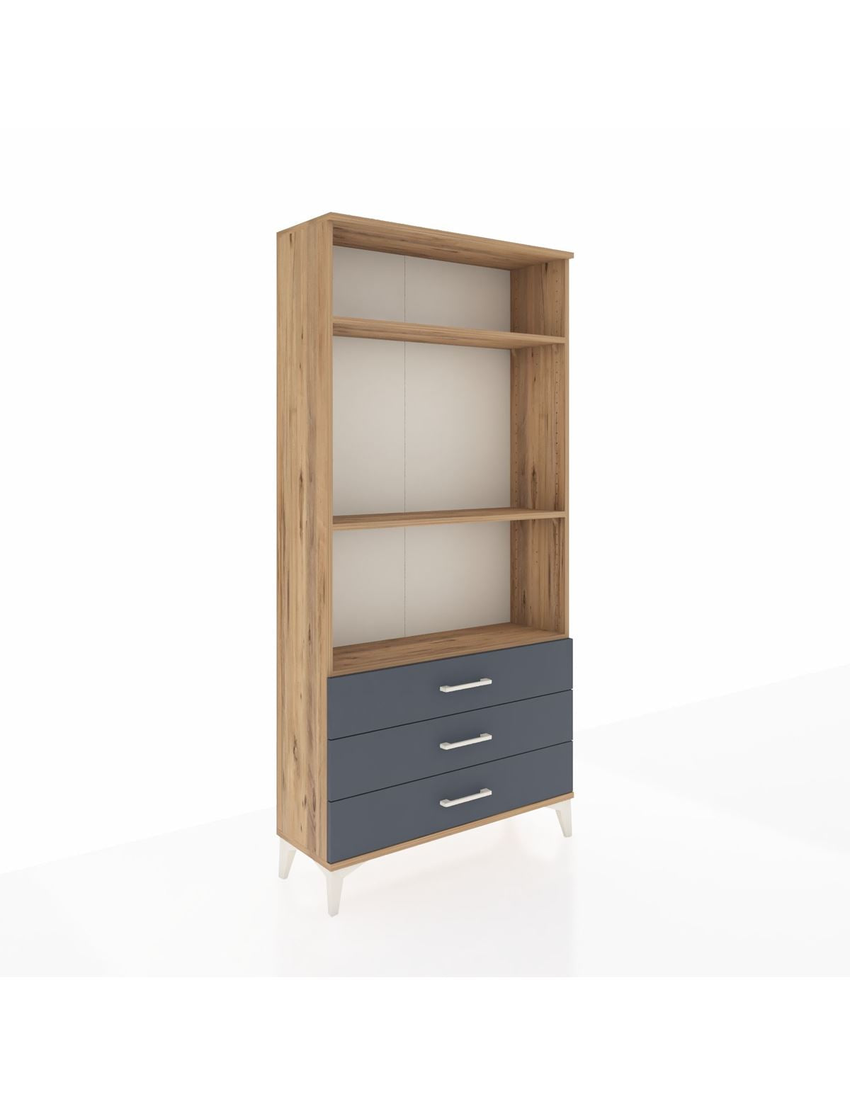 Arges Dolap 3 Raflı 3 Çekmeceli 88x30x182 Çam-Antrasit