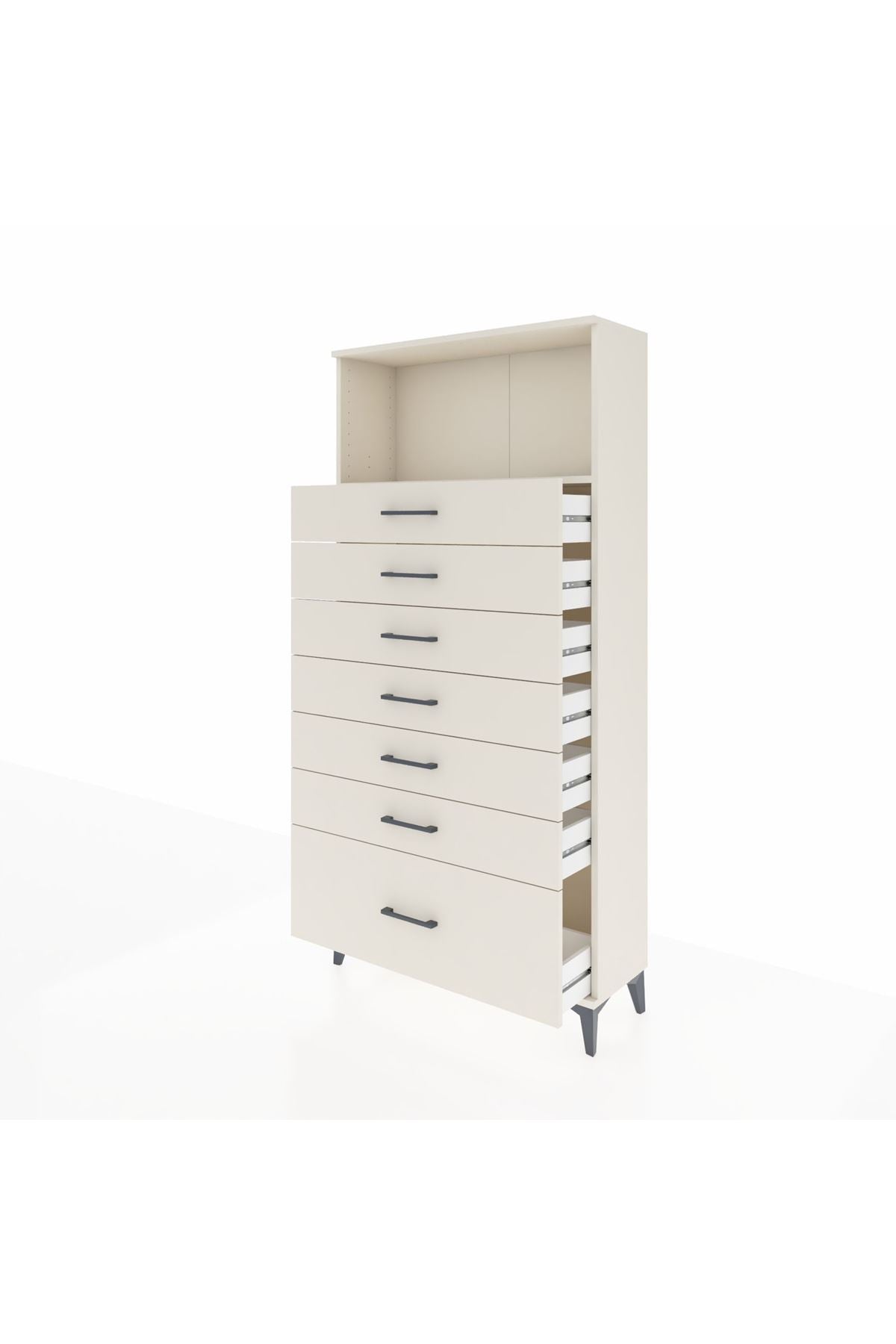 Arges Dolap Tek Raflı 7 Çekmeceli 88x30x182 Aytaşı-Aytaşı