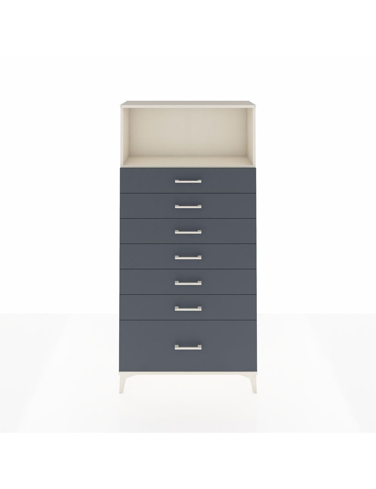 Arges Dolap Tek Raflı 7 Çekmeceli 88x30x182 Aytaşı-Antrasit