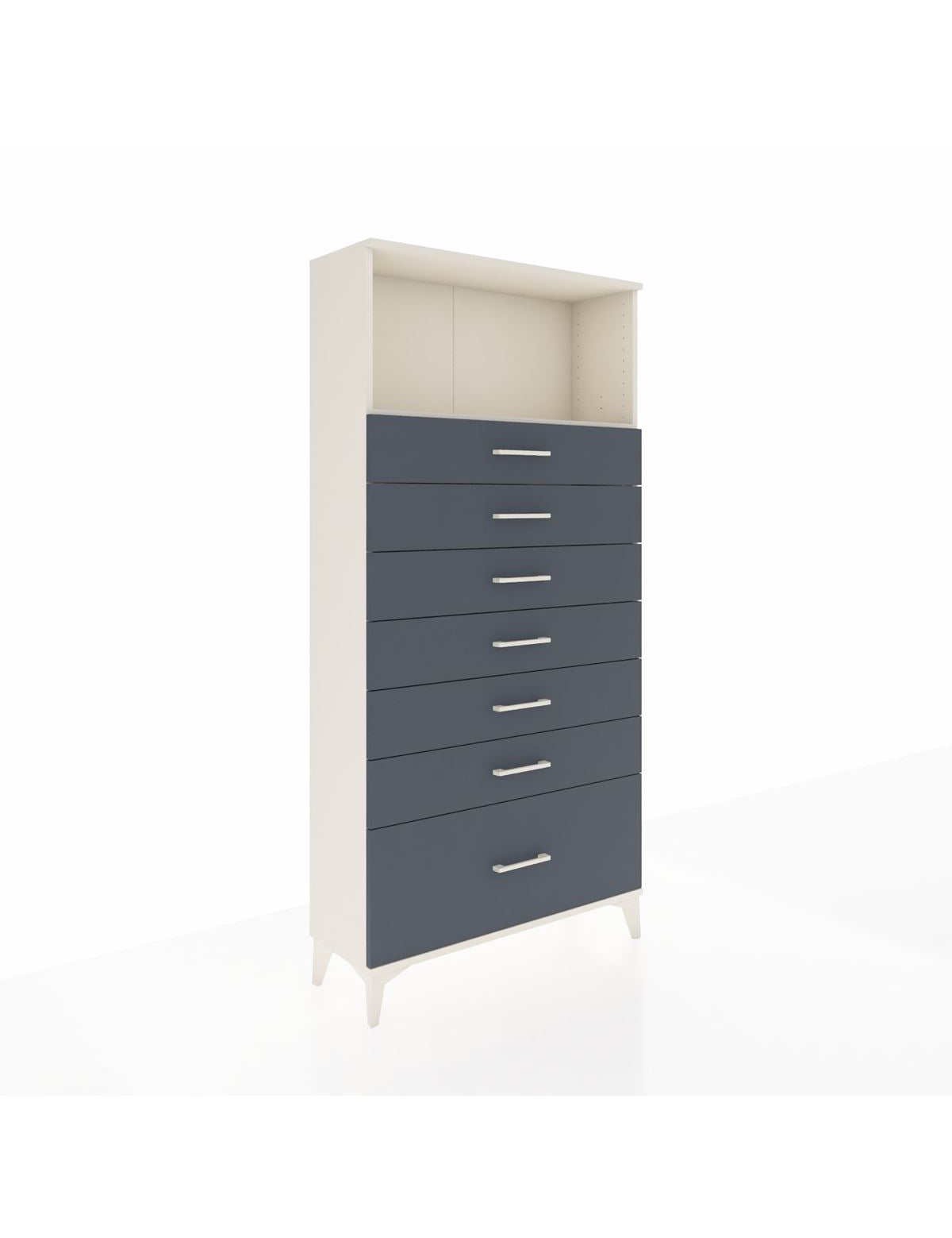 Arges Dolap Tek Raflı 7 Çekmeceli 88x30x182 Aytaşı-Antrasit