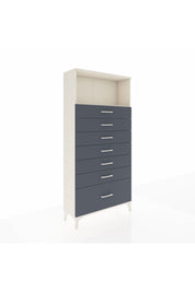 Arges Dolap Tek Raflı 7 Çekmeceli 88x30x182 Aytaşı-Antrasit