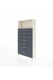 Arges Dolap Tek Raflı 7 Çekmeceli 88x30x182 Aytaşı-Antrasit