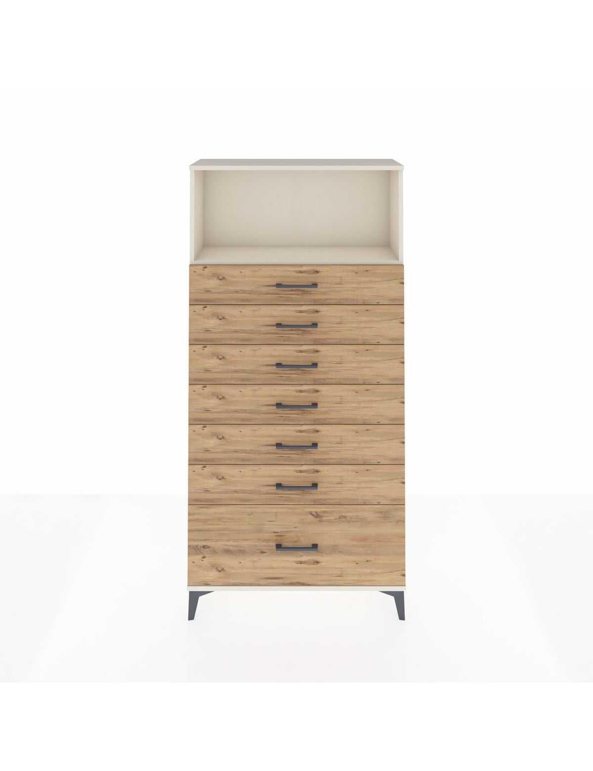 Arges Dolap Tek Raflı 7 Çekmeceli 88x30x182 Aytaşı-Çam