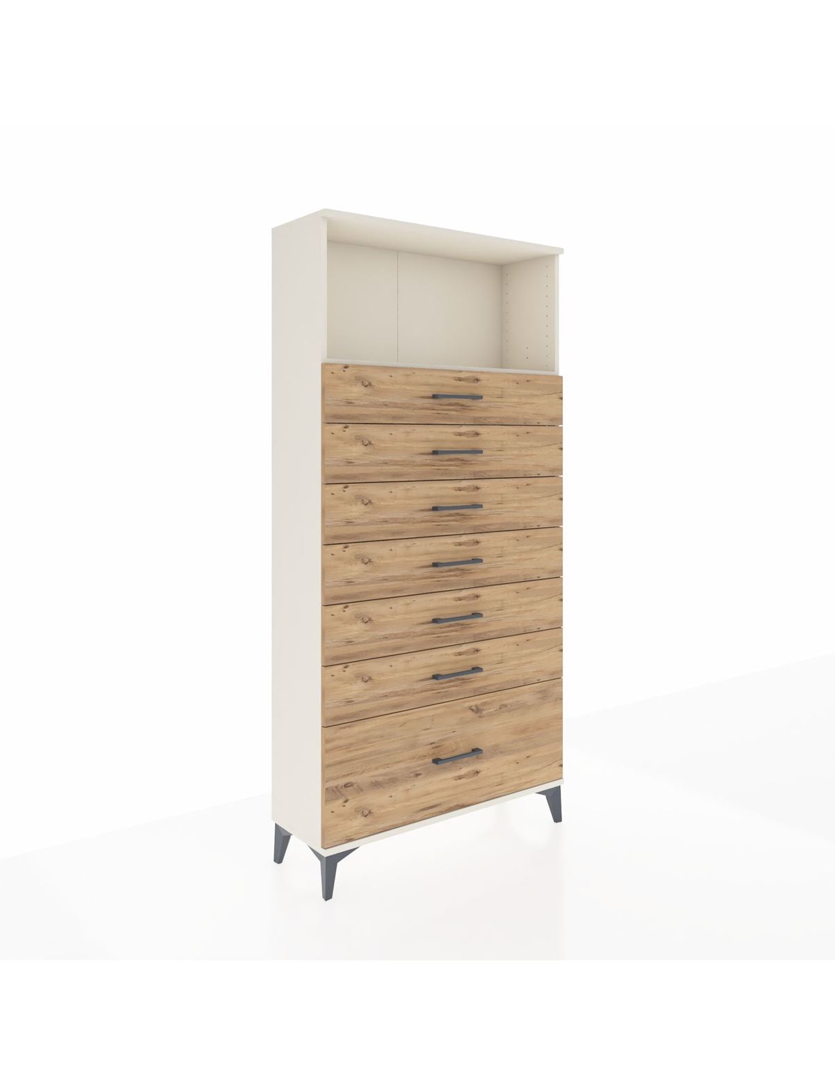 Arges Dolap Tek Raflı 7 Çekmeceli 88x30x182 Aytaşı-Çam