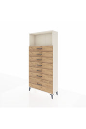 Arges Dolap Tek Raflı 7 Çekmeceli 88x30x182 Aytaşı-Çam