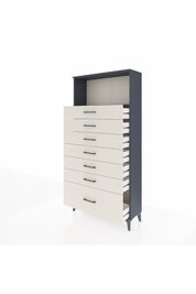 Arges Dolap Tek Raflı 7 Çekmeceli 88x30x182 Antrasit-Aytaşı