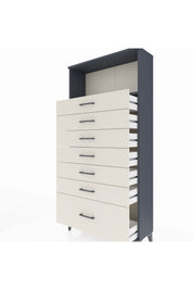 Arges Dolap Tek Raflı 7 Çekmeceli 88x30x182 Antrasit-Aytaşı