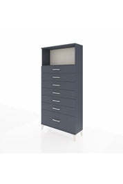 Arges Dolap Tek Raflı 7 Çekmeceli 88x30x182 Antrasit-Antrasit