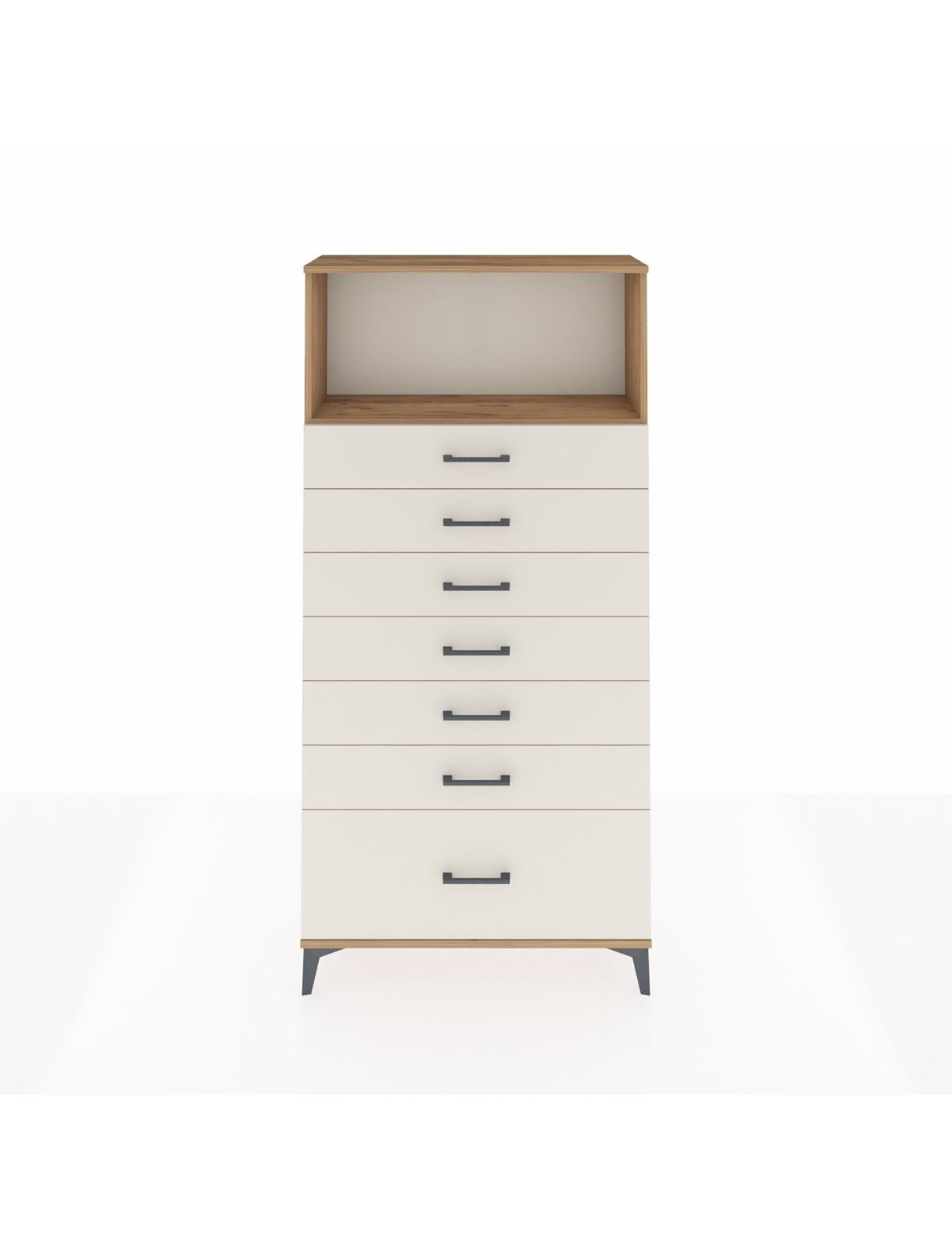 Arges Dolap Tek Raflı 7 Çekmeceli 88x30x182 Çam-Aytaşı