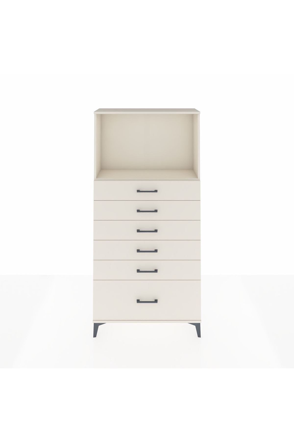 Arges Dolap Tek Raflı 6 Çekmeceli 88x30x182 Aytaşı-Aytaşı