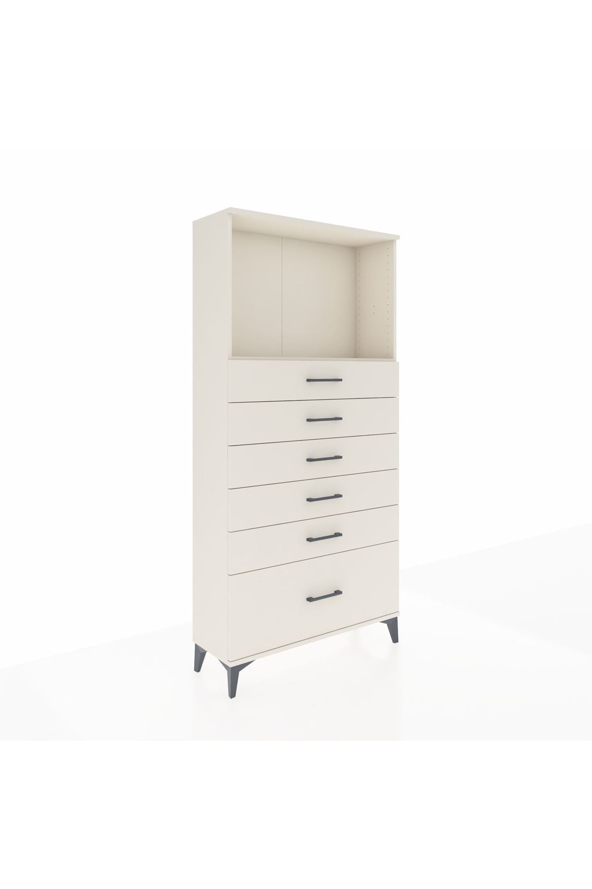 Arges Dolap Tek Raflı 6 Çekmeceli 88x30x182 Aytaşı-Aytaşı