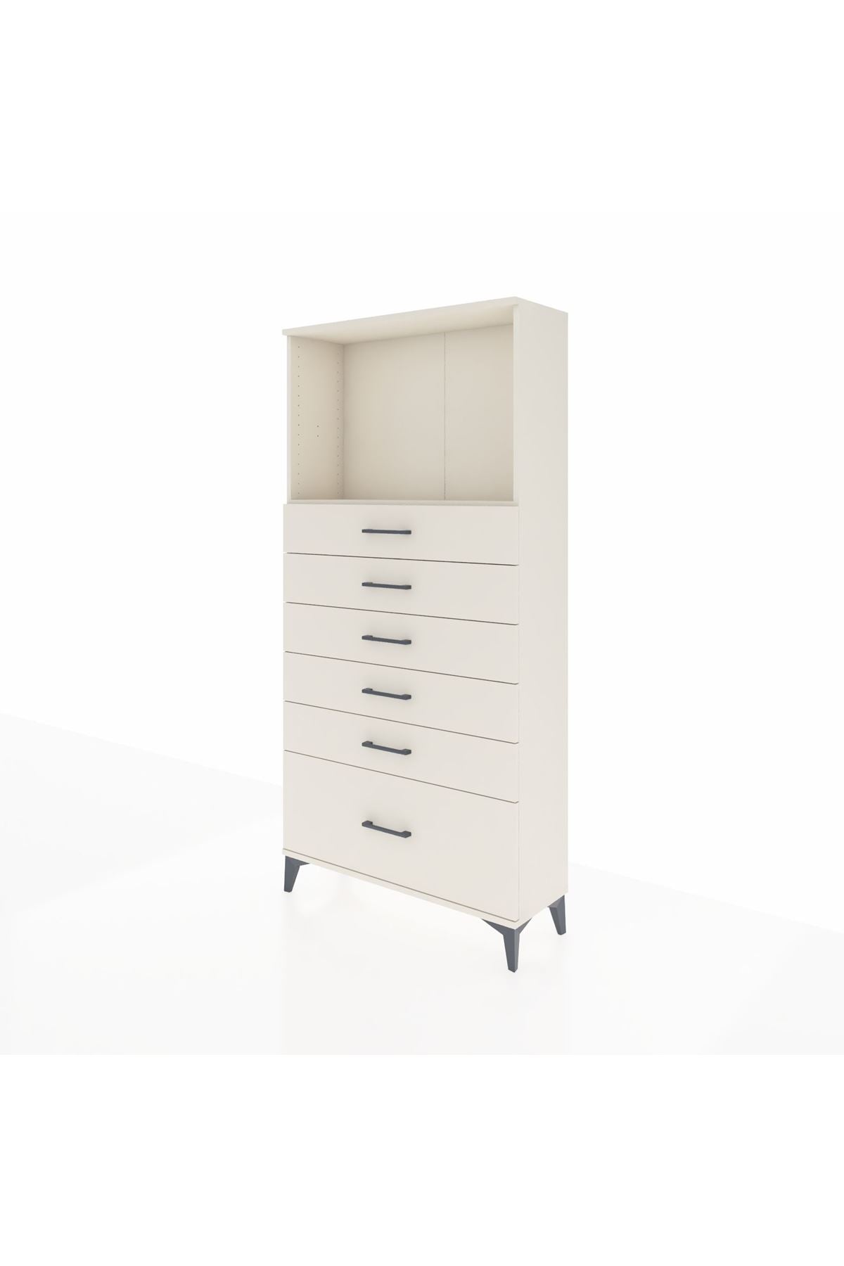 Arges Dolap Tek Raflı 6 Çekmeceli 88x30x182 Aytaşı-Aytaşı