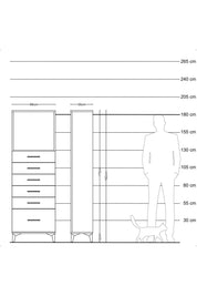 Arges Dolap Tek Raflı 6 Çekmeceli 88x30x182 Aytaşı-Aytaşı