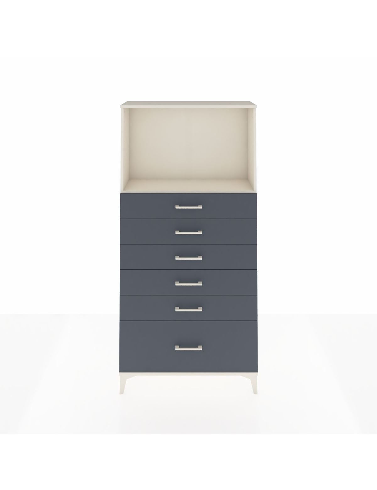 Arges Dolap Tek Raflı 6 Çekmeceli 88x30x182 Aytaşı-Antrasit