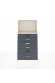 Arges Dolap Tek Raflı 6 Çekmeceli 88x30x182 Aytaşı-Antrasit