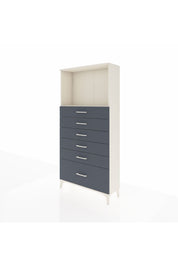 Arges Dolap Tek Raflı 6 Çekmeceli 88x30x182 Aytaşı-Antrasit