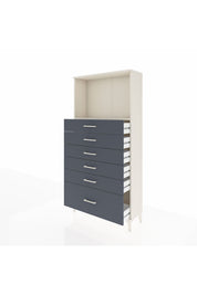 Arges Dolap Tek Raflı 6 Çekmeceli 88x30x182 Aytaşı-Antrasit