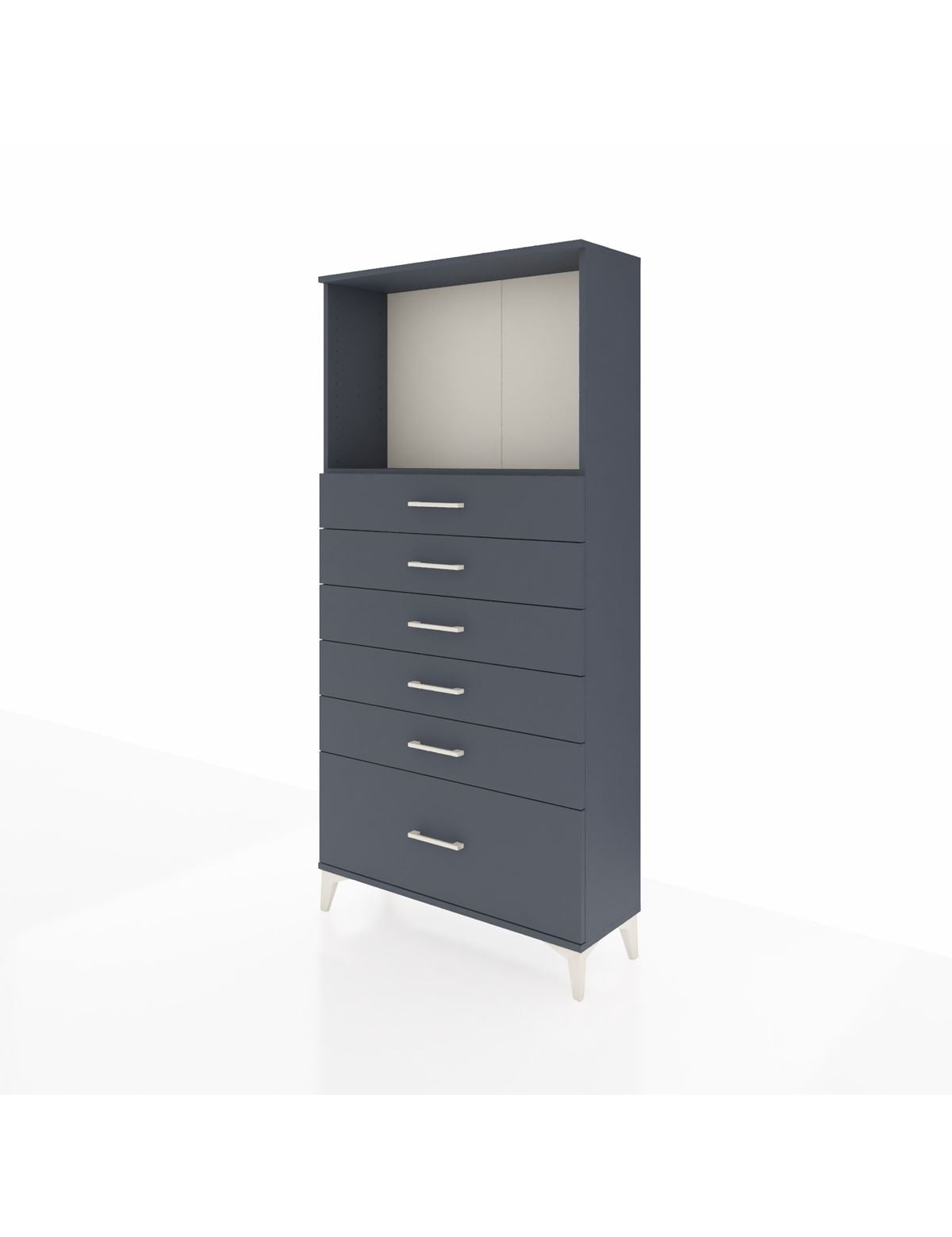 Arges Dolap Tek Raflı 6 Çekmeceli 88x30x182 - S24M039V5A