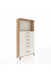 Arges Dolap Tek Raflı 6 Çekmeceli 88x30x182 Çam-Aytaşı