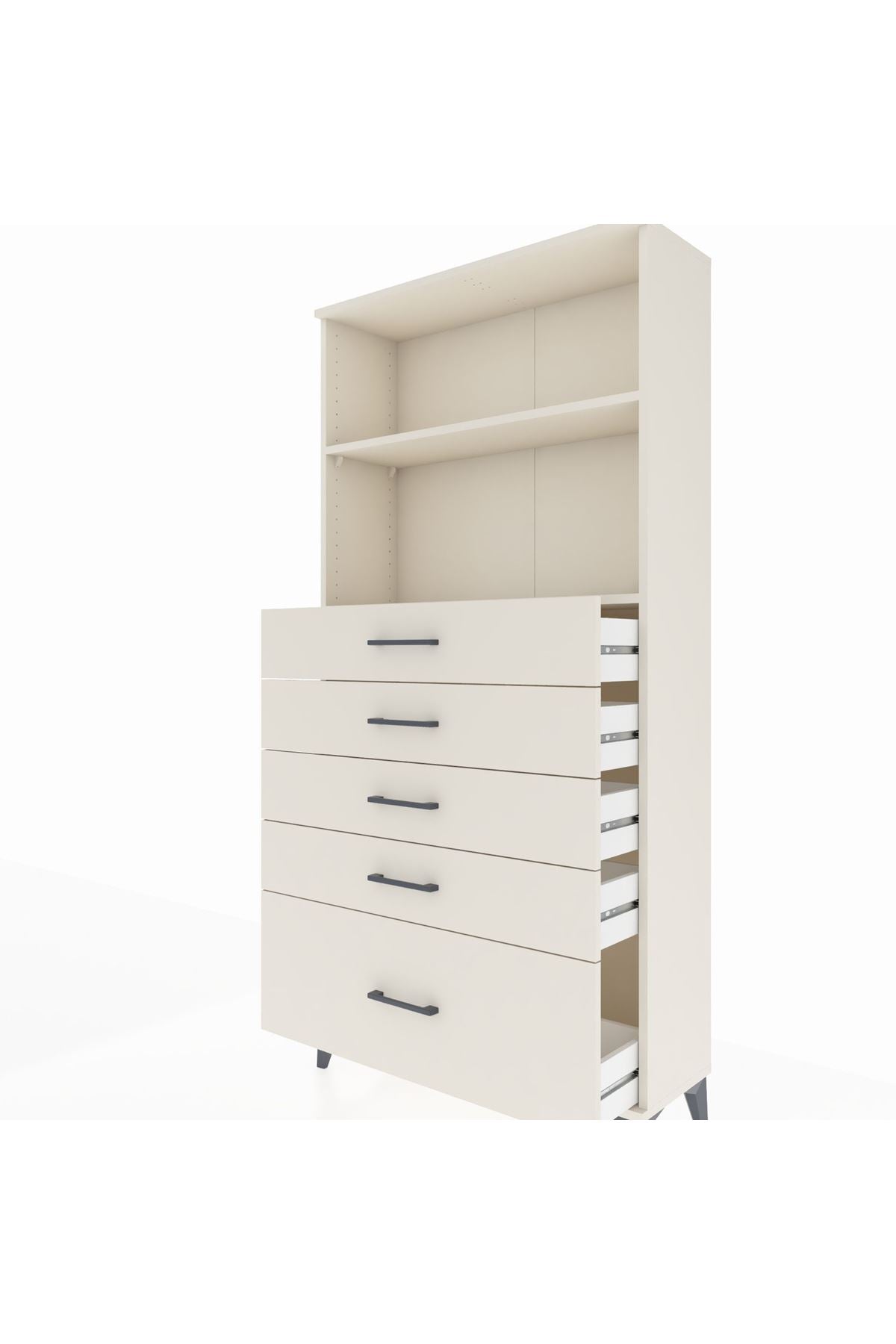 Arges Dolap 2 Raflı 5 Çekmeceli 88x30x182 Aytaşı-Aytaşı