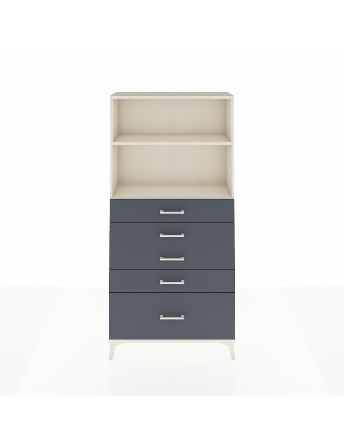 Arges Dolap 2 Raflı 5 Çekmeceli 88x30x182 Aytaşı-Antrasit