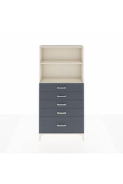 Arges Dolap 2 Raflı 5 Çekmeceli 88x30x182 Aytaşı-Antrasit