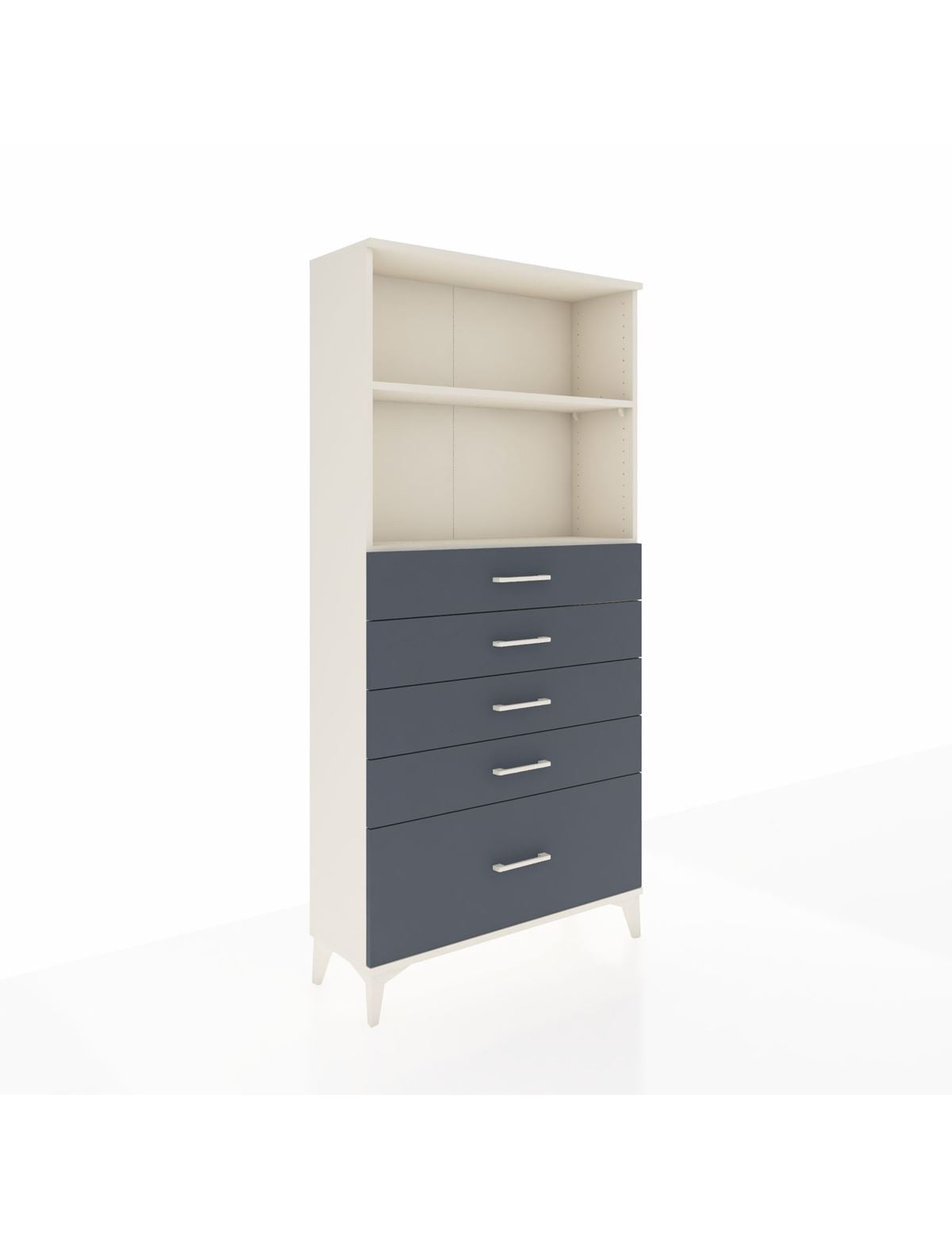 Arges Dolap 2 Raflı 5 Çekmeceli 88x30x182 Aytaşı-Antrasit