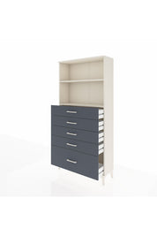 Arges Dolap 2 Raflı 5 Çekmeceli 88x30x182 Aytaşı-Antrasit