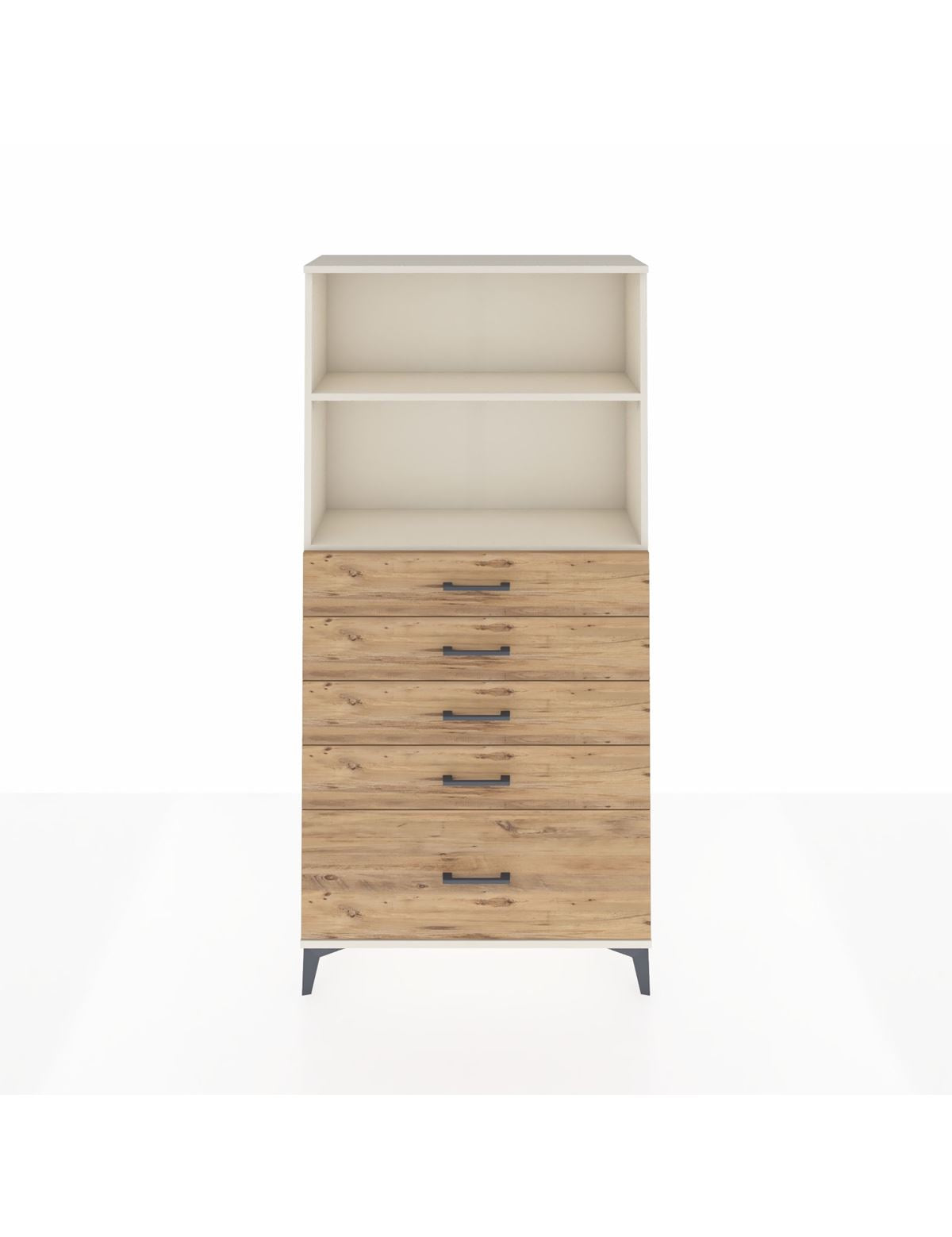 Arges Dolap 2 Raflı 5 Çekmeceli 88x30x182 Aytaşı-Çam