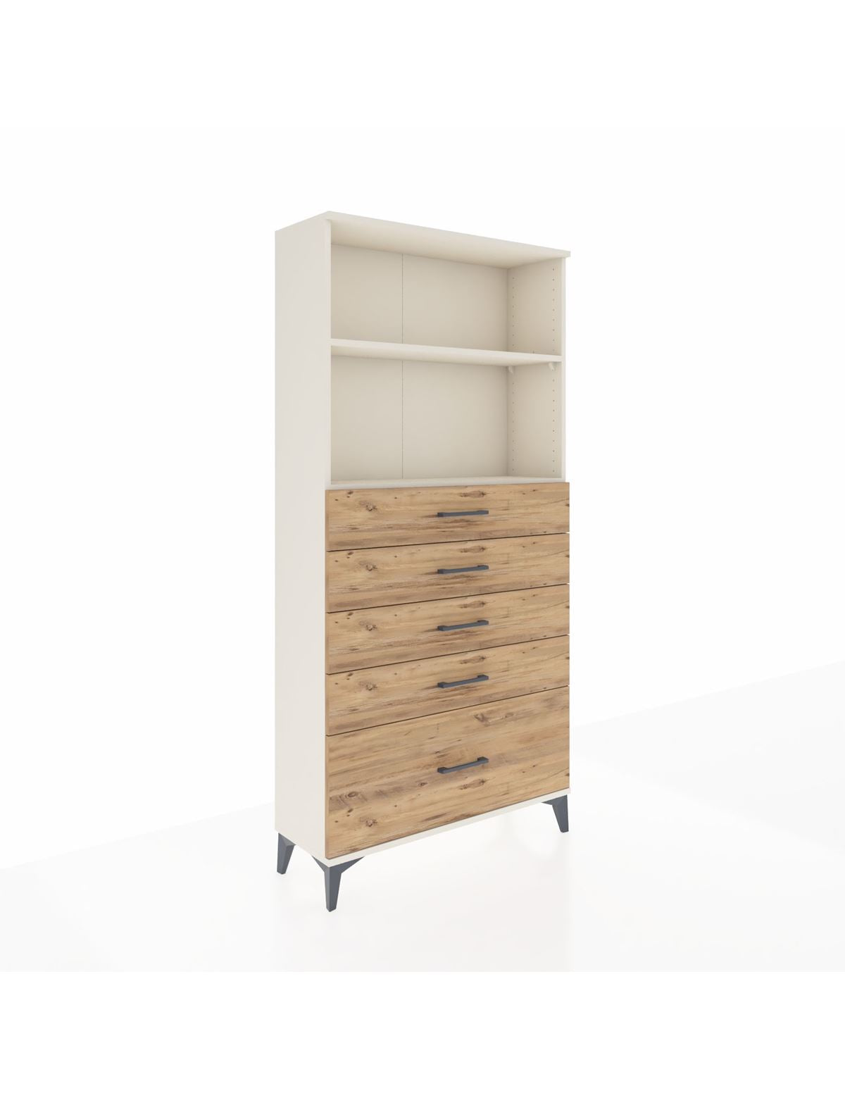 Arges Dolap 2 Raflı 5 Çekmeceli 88x30x182 Aytaşı-Çam