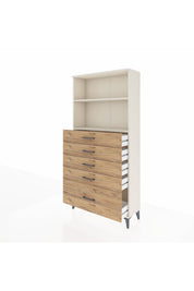 Arges Dolap 2 Raflı 5 Çekmeceli 88x30x182 Aytaşı-Çam