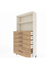 Arges Dolap 2 Raflı 5 Çekmeceli 88x30x182 Aytaşı-Çam