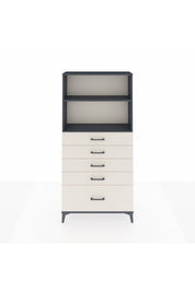 Arges Dolap 2 Raflı 5 Çekmeceli 88x30x182 Antrasit-Aytaşı