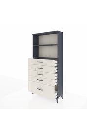 Arges Dolap 2 Raflı 5 Çekmeceli 88x30x182 Antrasit-Aytaşı