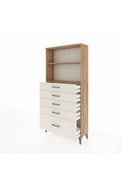 Arges Dolap 2 Raflı 5 Çekmeceli 88x30x182 Çam-Aytaşı