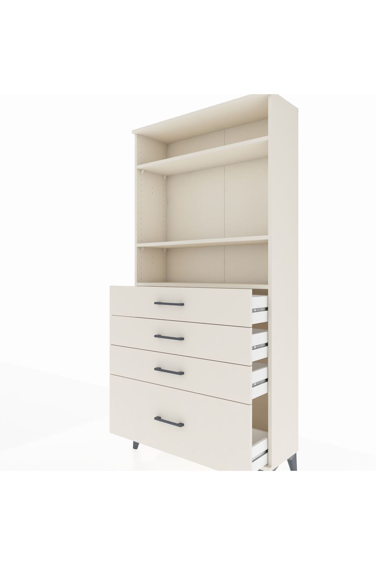 Arges Dolap 3 Raflı 4 Çekmeceli 88x30x182 Aytaşı-Aytaşı