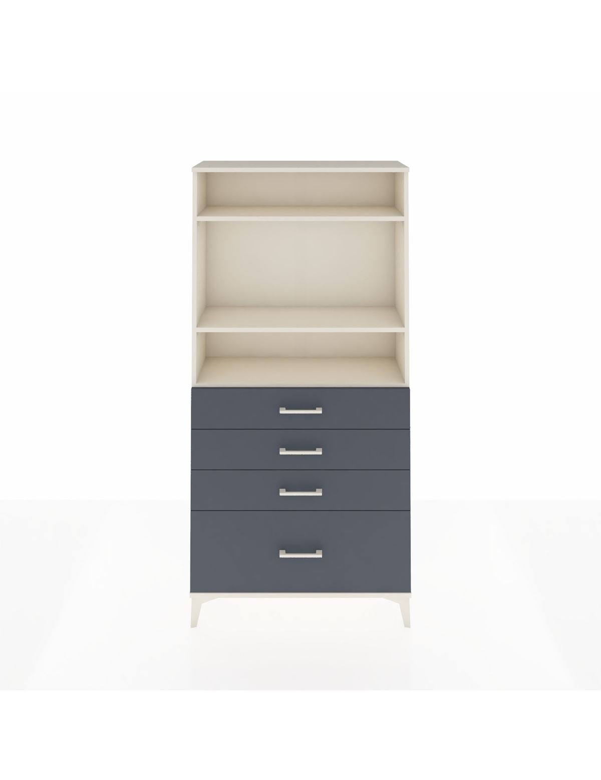 Arges Dolap 3 Raflı 4 Çekmeceli 88x30x182 Aytaşı-Antrasit