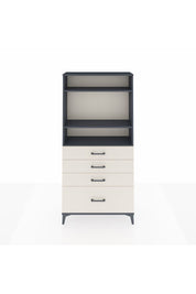 Arges Dolap 3 Raflı 4 Çekmeceli 88x30x182 Antrasit-Aytaşı