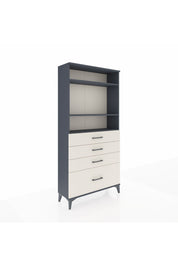 Arges Dolap 3 Raflı 4 Çekmeceli 88x30x182 Antrasit-Aytaşı