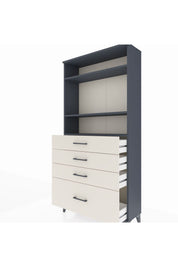 Arges Dolap 3 Raflı 4 Çekmeceli 88x30x182 Antrasit-Aytaşı