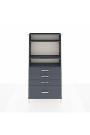 Arges Dolap 3 Raflı 4 Çekmeceli 88x30x182 Antrasit-Antrasit