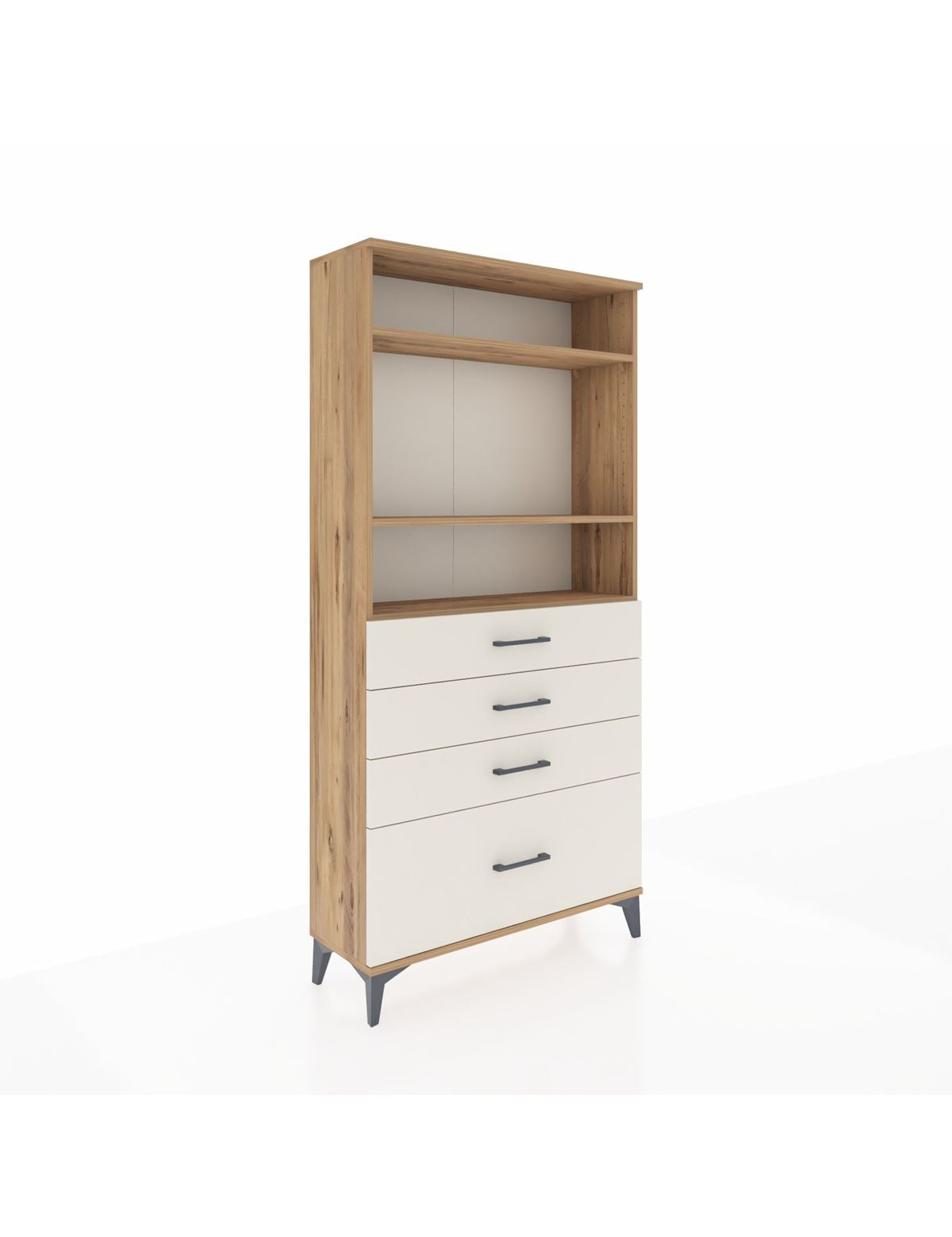 Arges Dolap 3 Raflı 4 Çekmeceli 88x30x182 Çam-Aytaşı