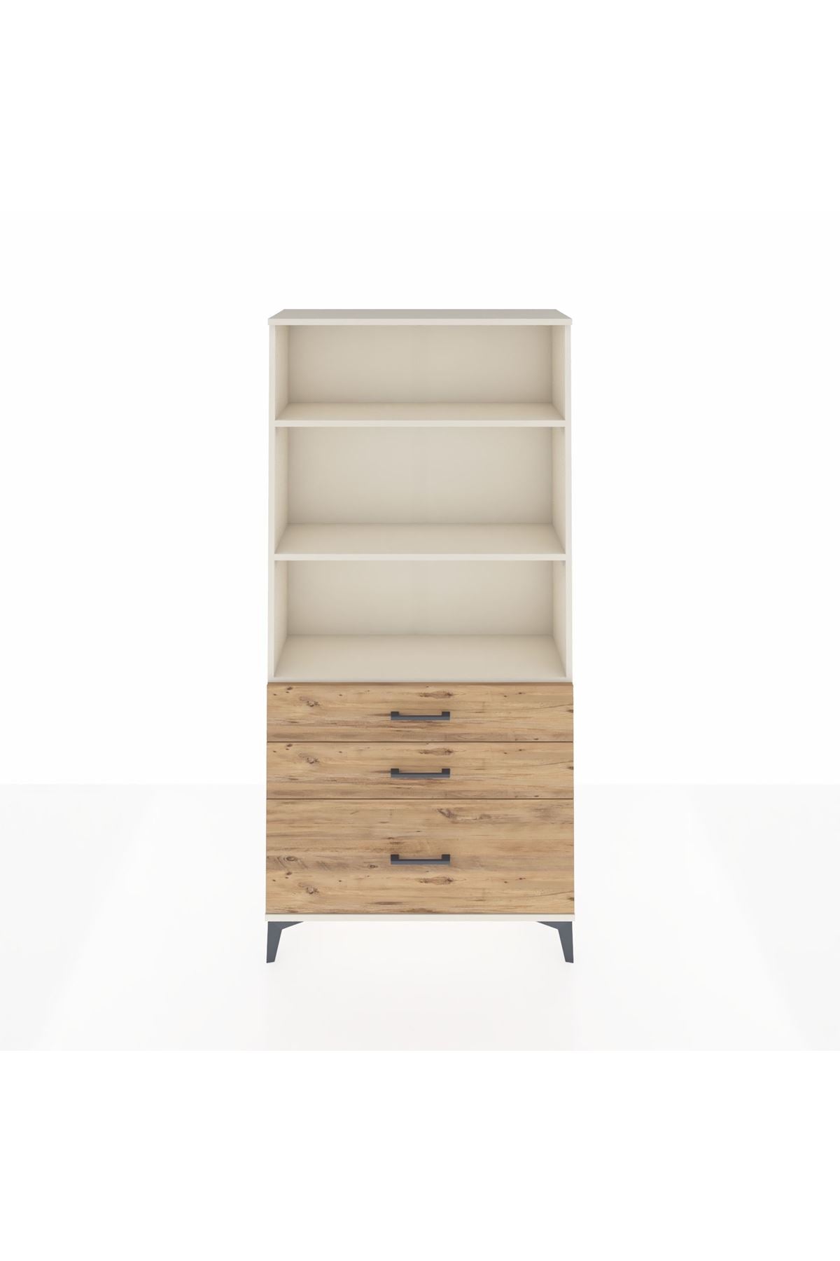 Arges Dolap 3 Raflı 3 Çekmeceli 88x30x182 Aytaşı-Çam