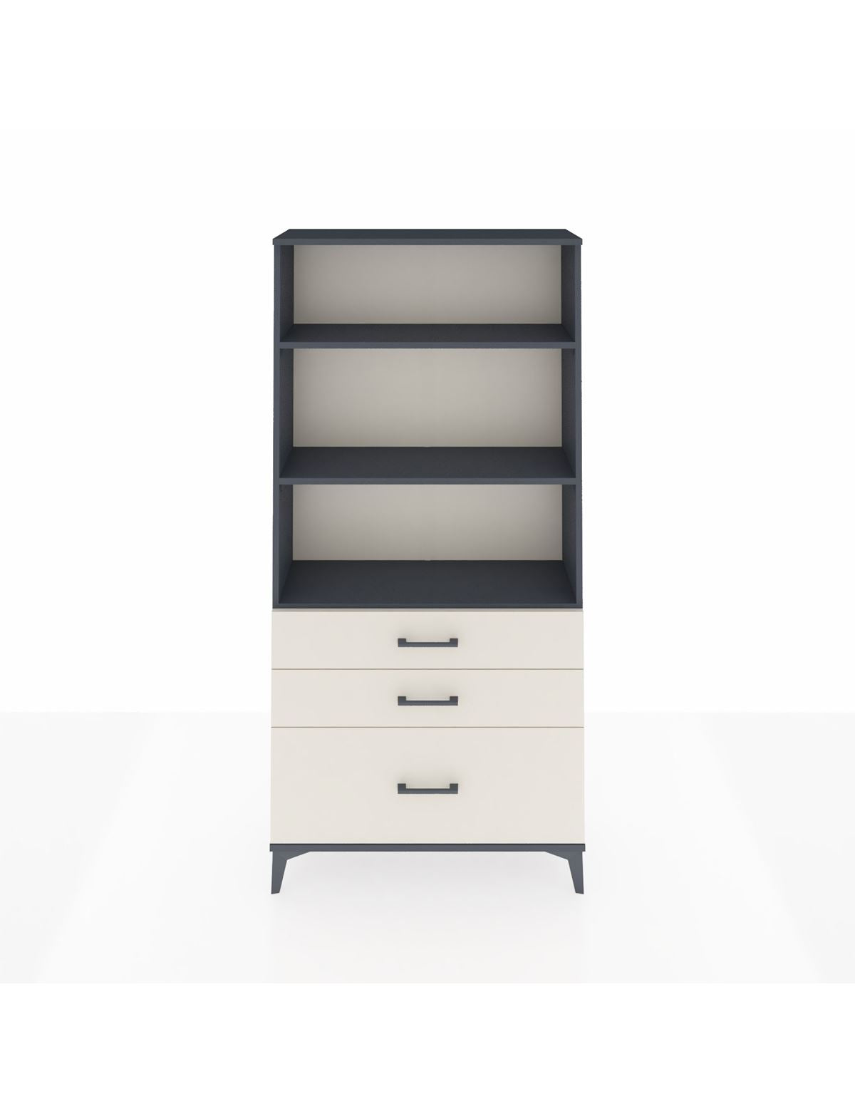 Arges Dolap 3 Raflı 3 Çekmeceli 88x30x182 Antrasit-Aytaşı