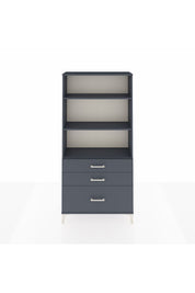 Arges Dolap 3 Raflı 3 Çekmeceli 88x30x182 Antrasit-Antrasit