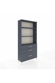 Arges Dolap 3 Raflı 3 Çekmeceli 88x30x182 Antrasit-Antrasit